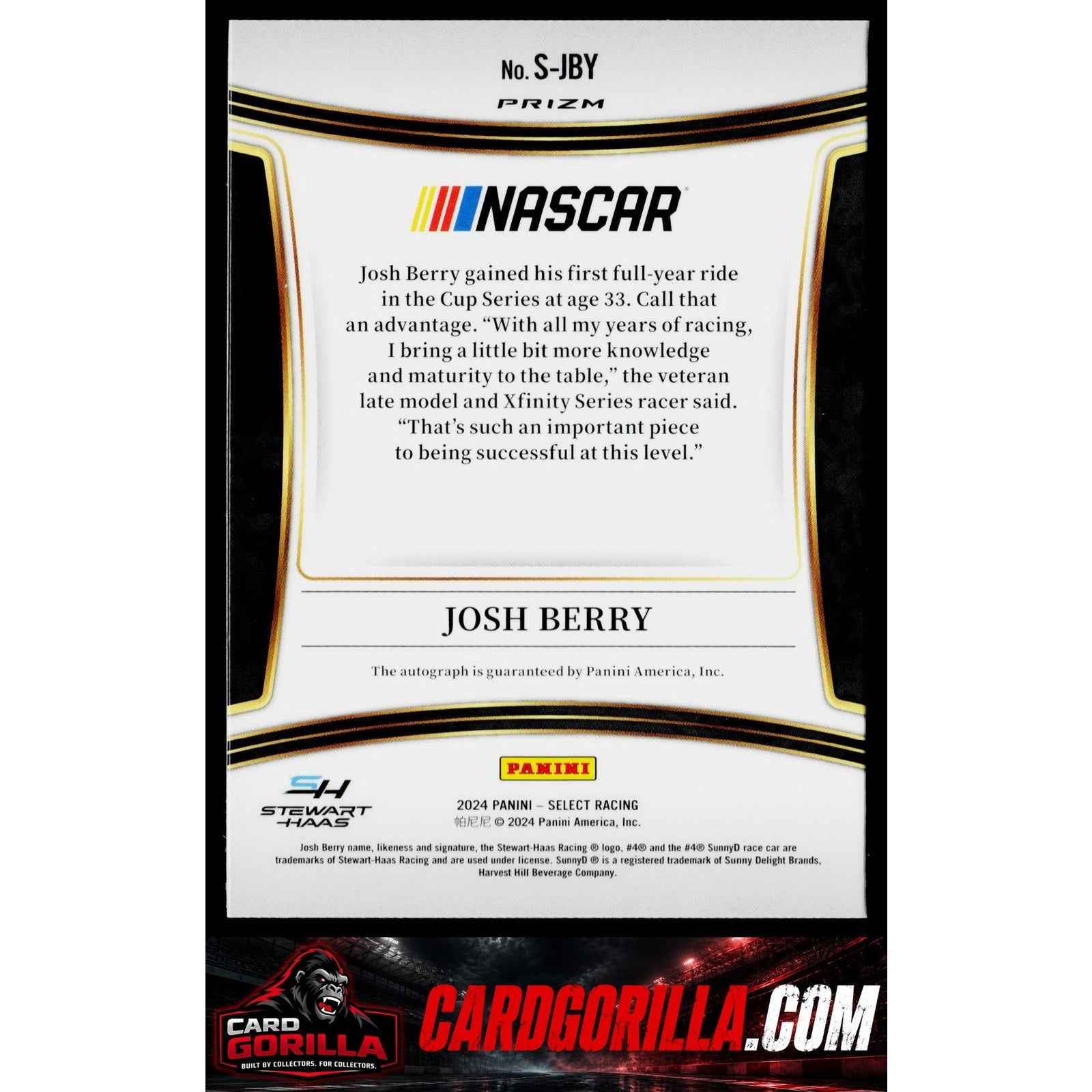 2024 Panini Select #S-JBY Josh Berry Signatures