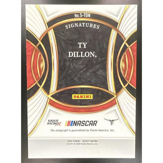 2026 Panini Select NASCAR Ty Dillon #S-TDN Signatures Auto