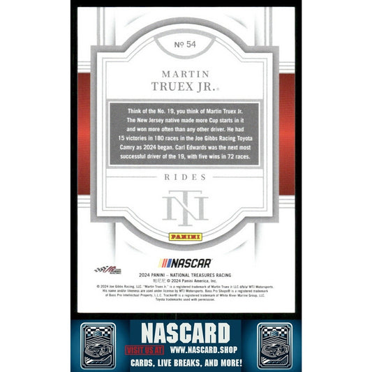 2024 Panini National Treasures Rides #54 Martin Truex Jr. Holo Gold /10 - NASCARD.shop