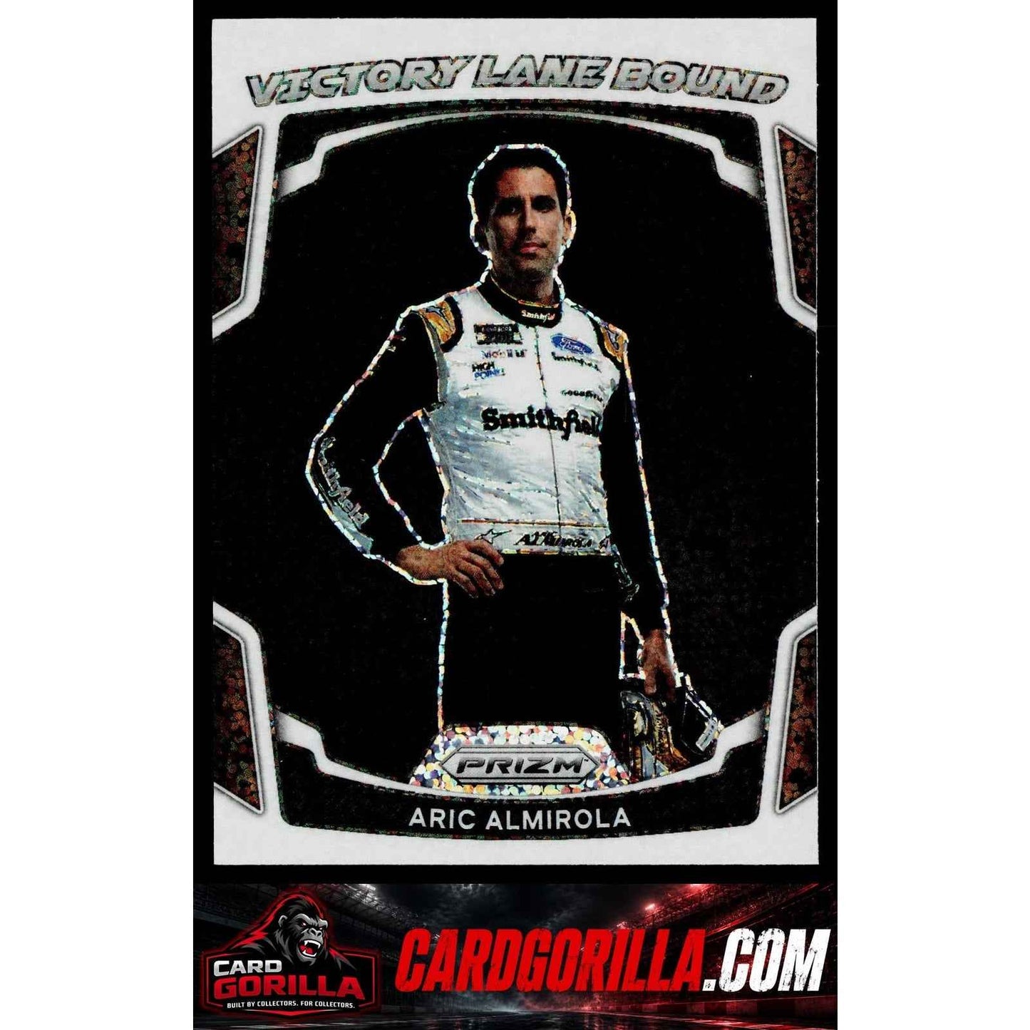 2022 Panini Prizm #VL-12 Aric Almirola Victory Lane Bound White Sparkle Prizm