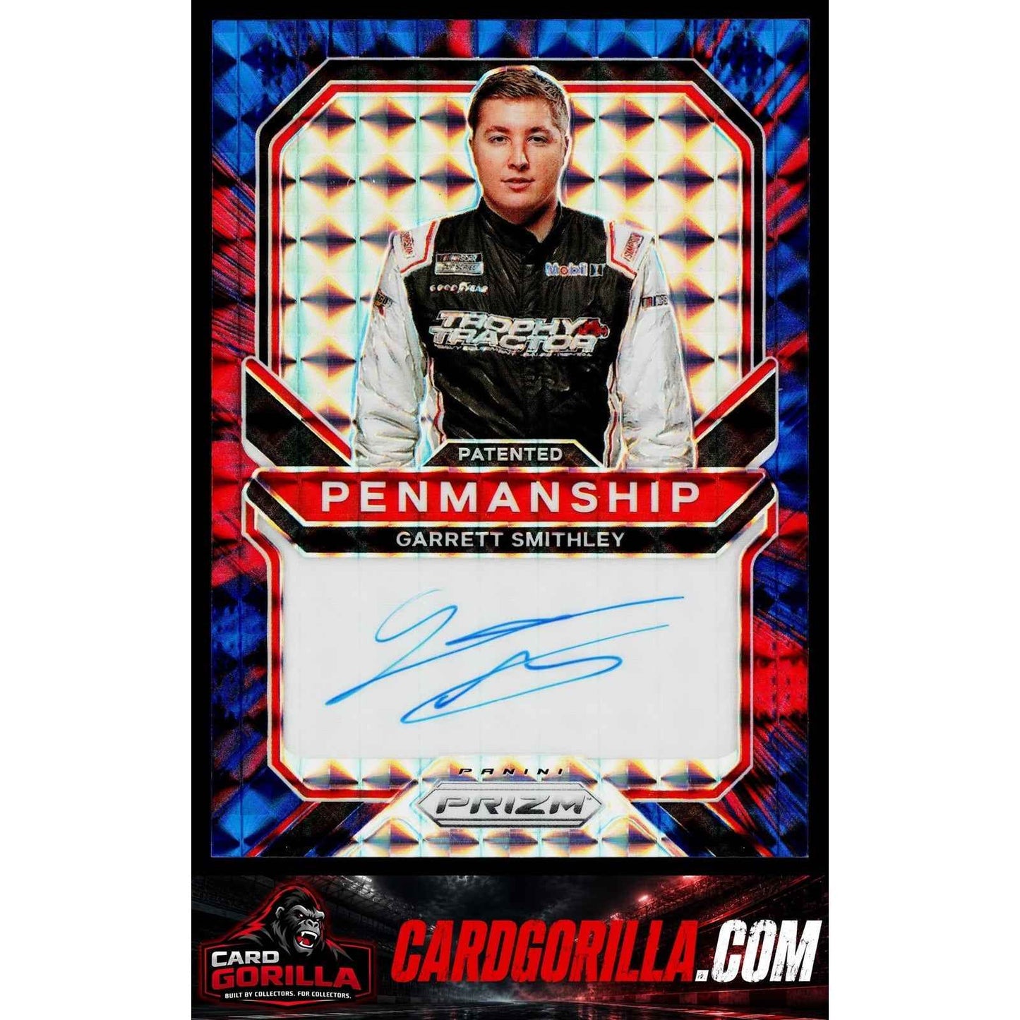 2021 Panini Prizm #PP-GS Garrett Smithley Patented Penmanship Reactive Blue #/99