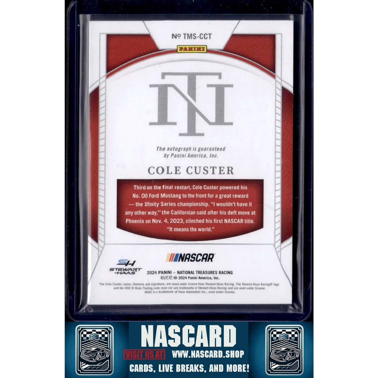 2024 Panini National Treasures Cole Custer Treasured Moments Holo Silver #/25 - NASCARD.shop