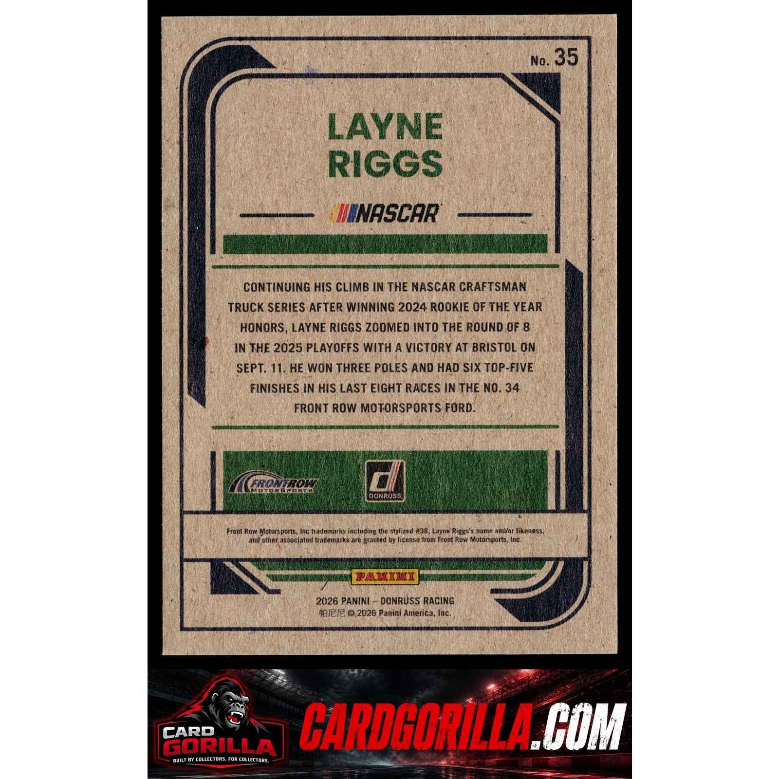 2026 Donruss #35 Layne Riggs Artist Proof Black #1/1