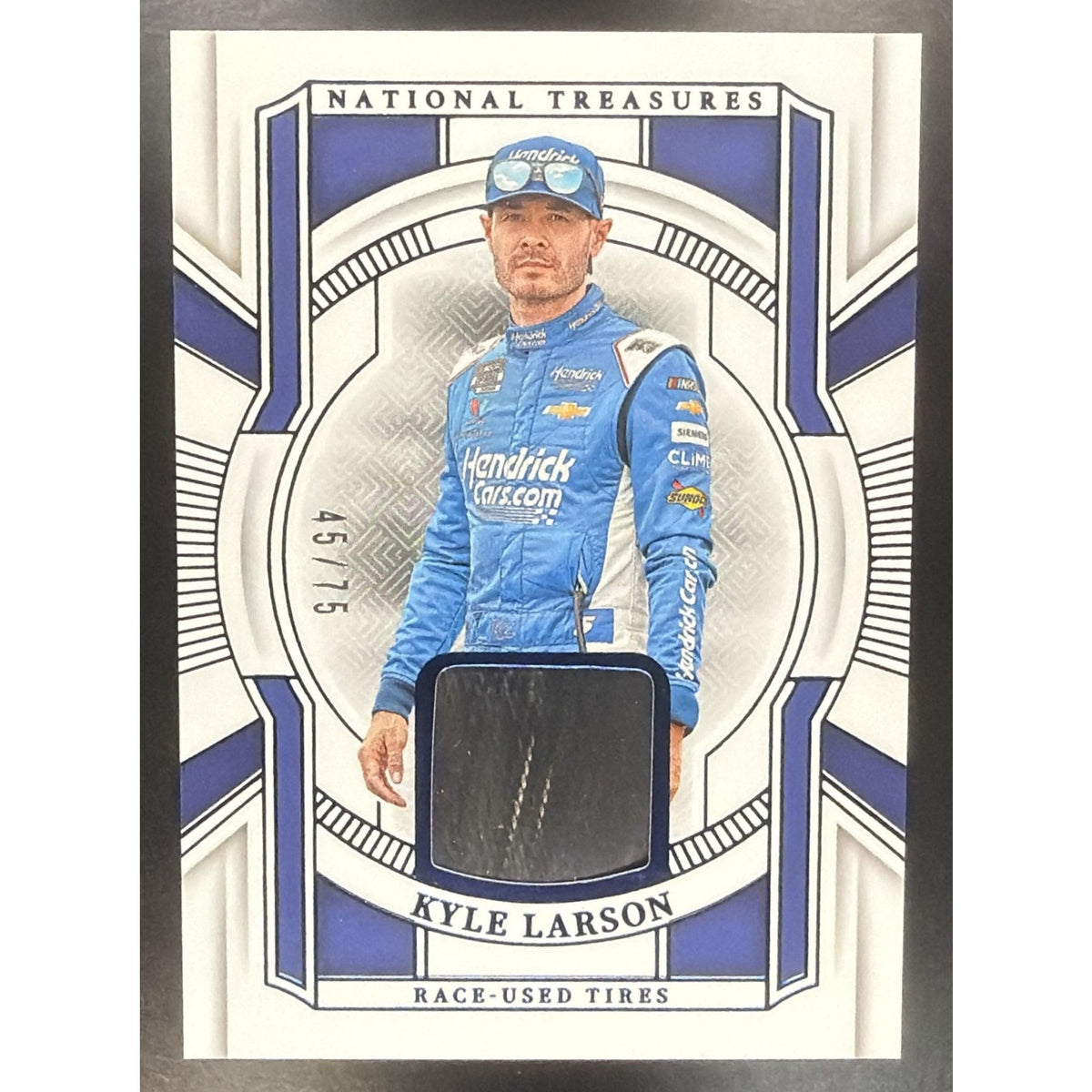 2024 Panini National Treasures Kyle Larson #RUT-KLN Race Used Tires Blue 45/75