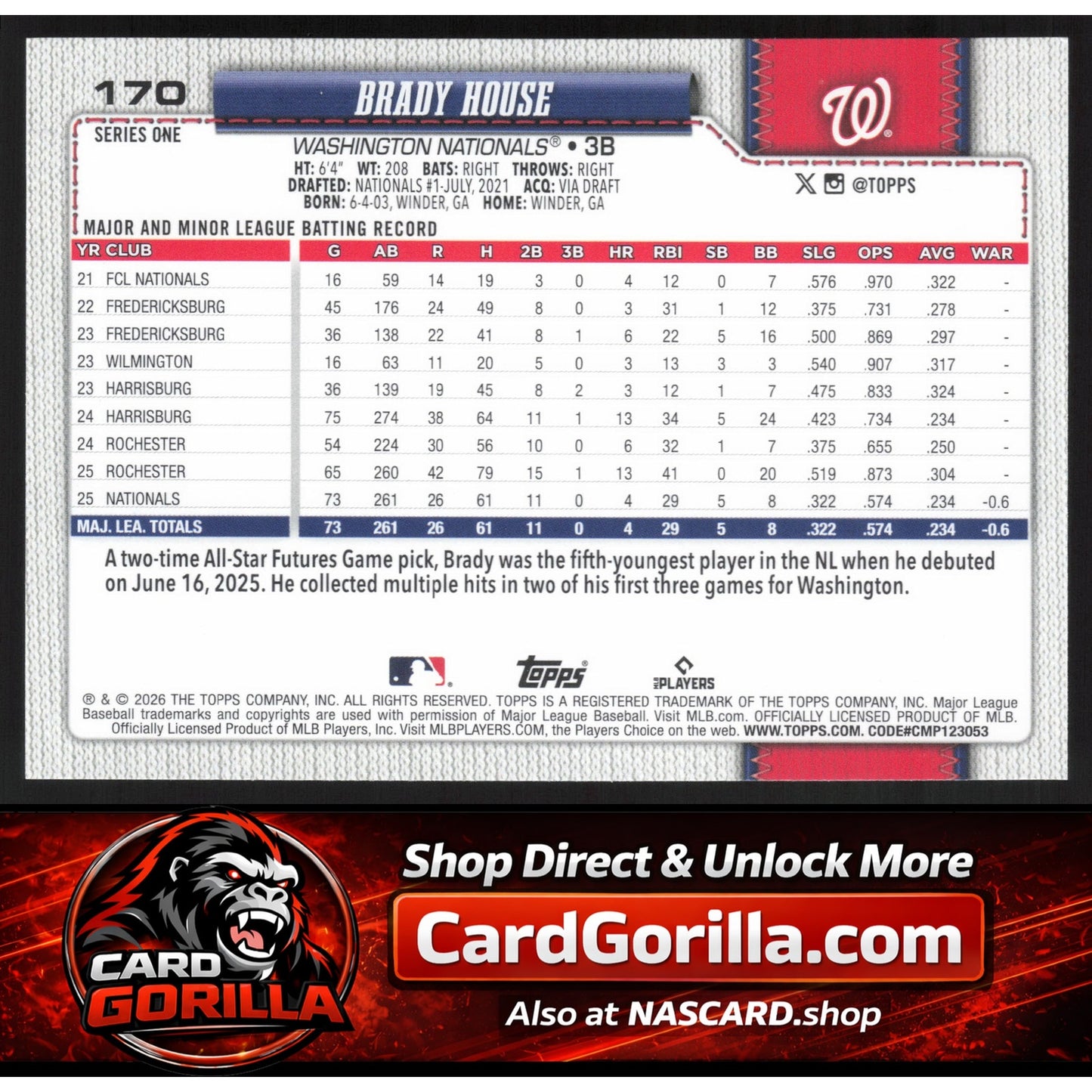 2026 Topps #170 Brady House