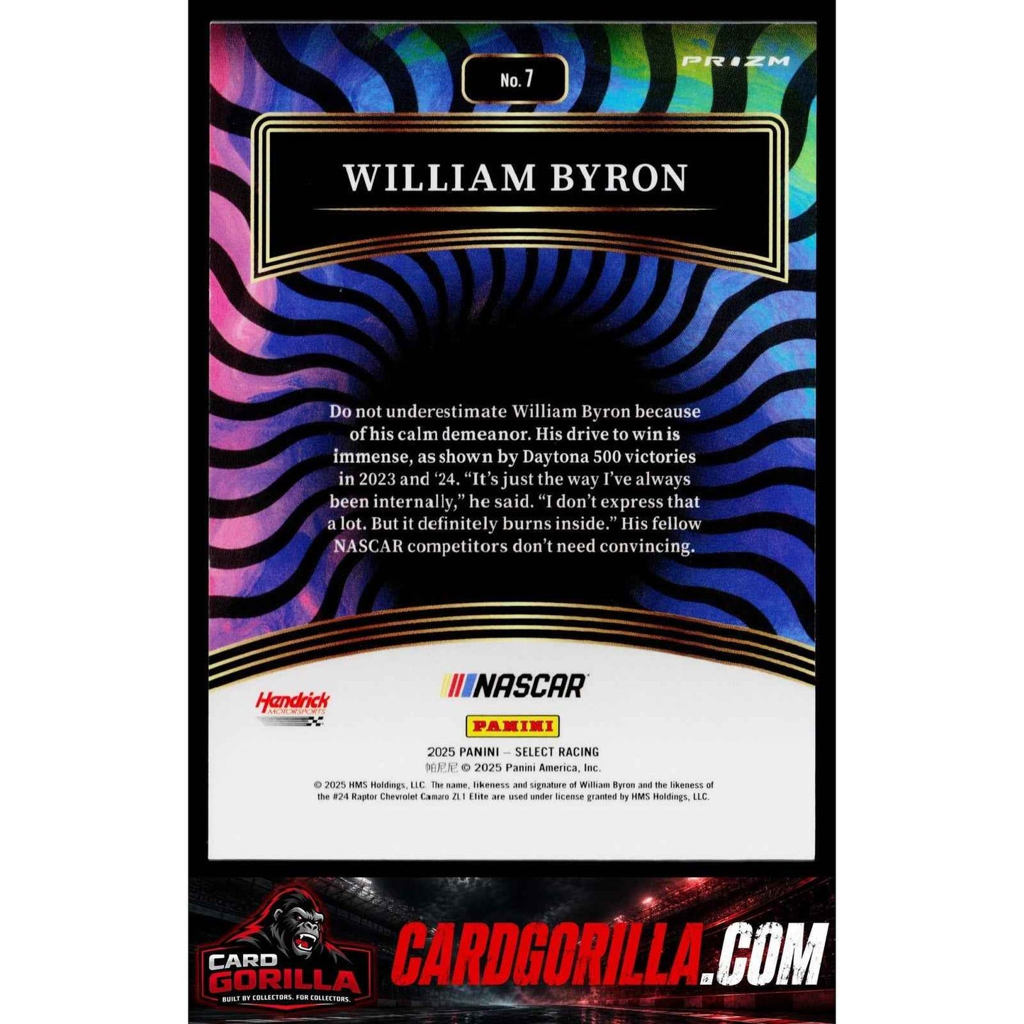 2025 Panini Select #7 William Byron Color Wheel