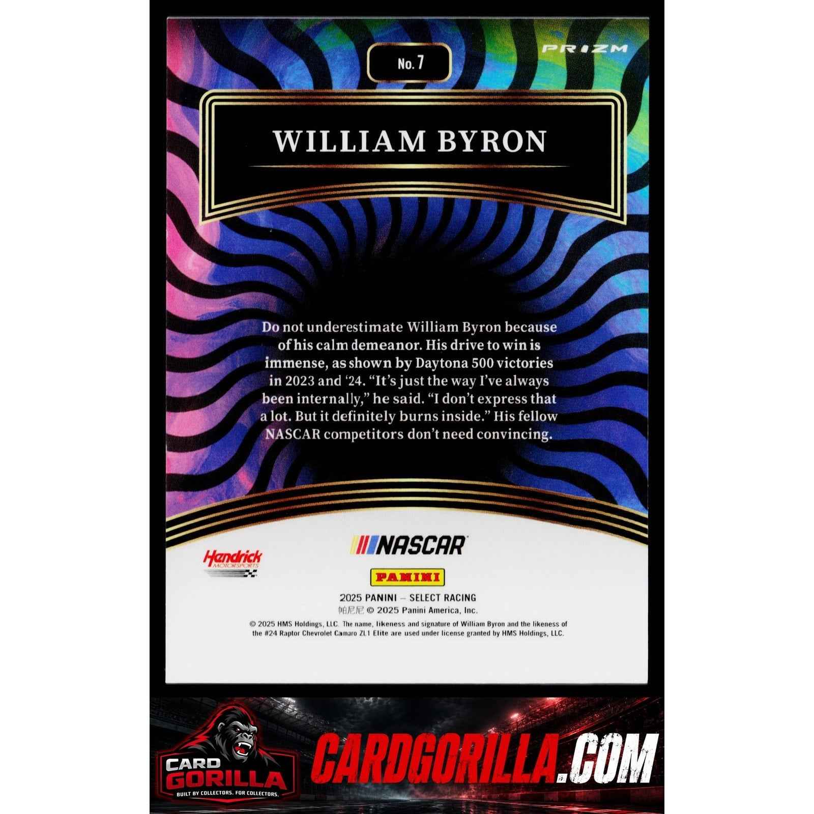 2025 Panini Select #7 William Byron Color Wheel