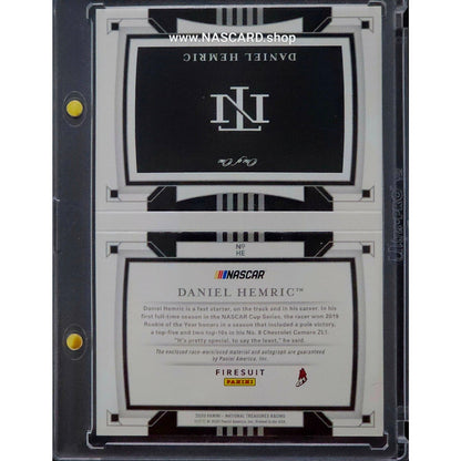 2020 National Treasures Jumbo Patch Booklet Rookie Contender Daniel Hemric 1/1 - NASCARD.shop