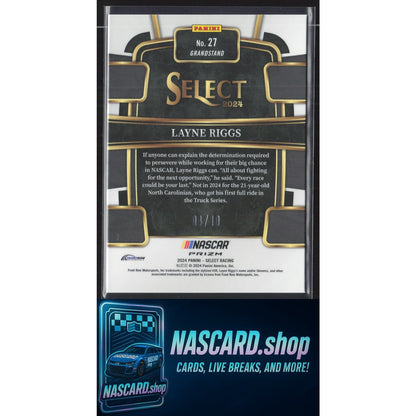 2024 Panini Select #27 Layne Riggs Gold Prizms #/10 RC