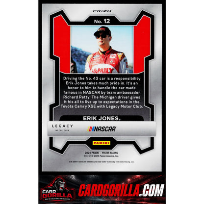 2024 Panini Prizm #12 Erik Jones White Sparkle