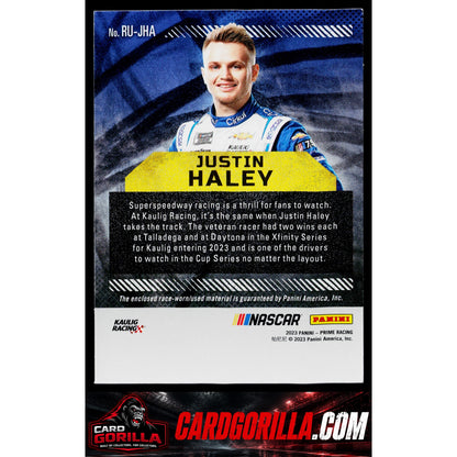 2023 Panini Prime #RU-JHA Justin Haley Race Used Sheet Metal #/99