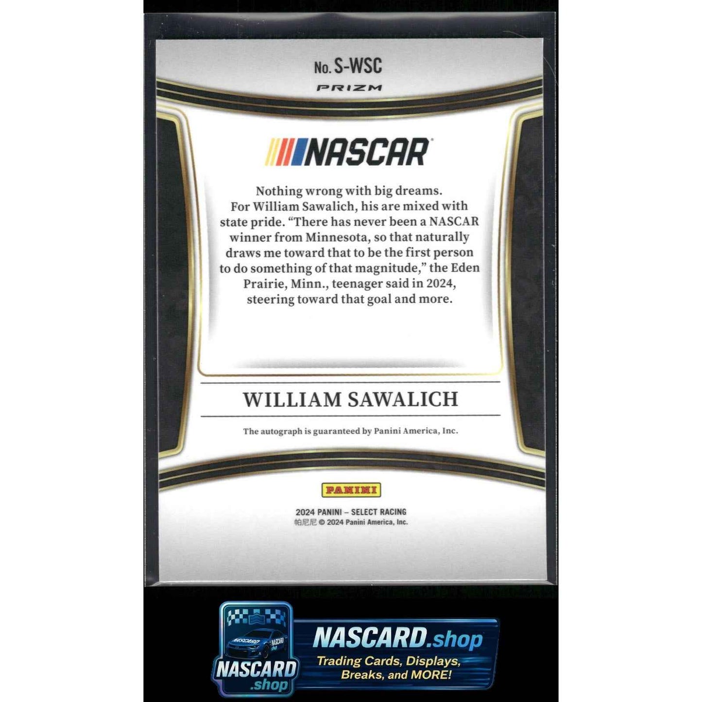 2024 Panini Select #S-WSC William Sawalich Signatures