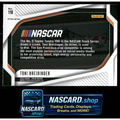 2025 Panini Prizm #110 Toni Breidinger White Sparkle