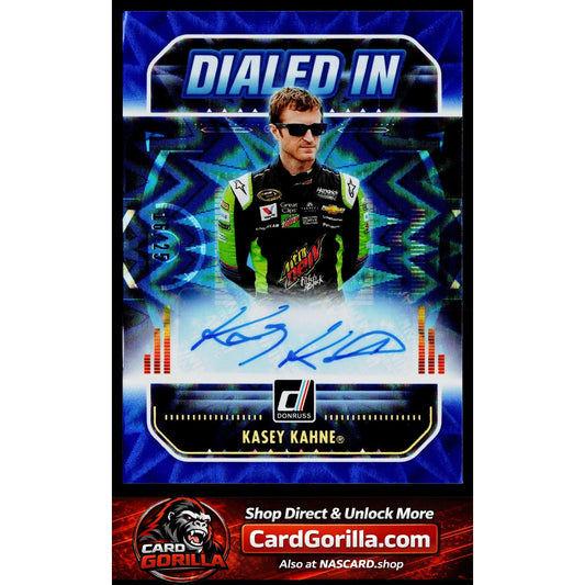 2026 Donruss Racing #DIA-KKN Kasey Kahne Dialed In Autographs Blue Xplosion #/25
