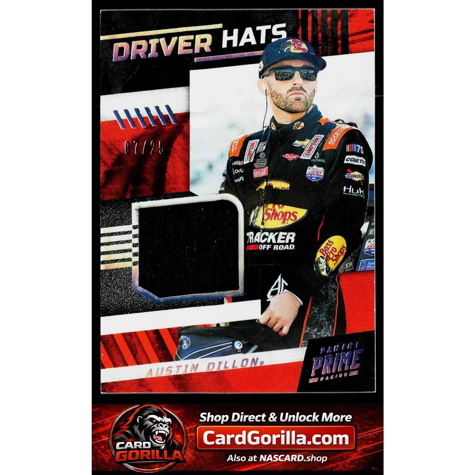 2023 Panini Prime #DH-ADL Austin Dillon Driver Hats #/25