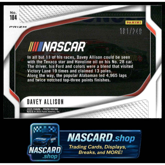 2025 Panini Prizm #104 Davey Allison Red #/249
