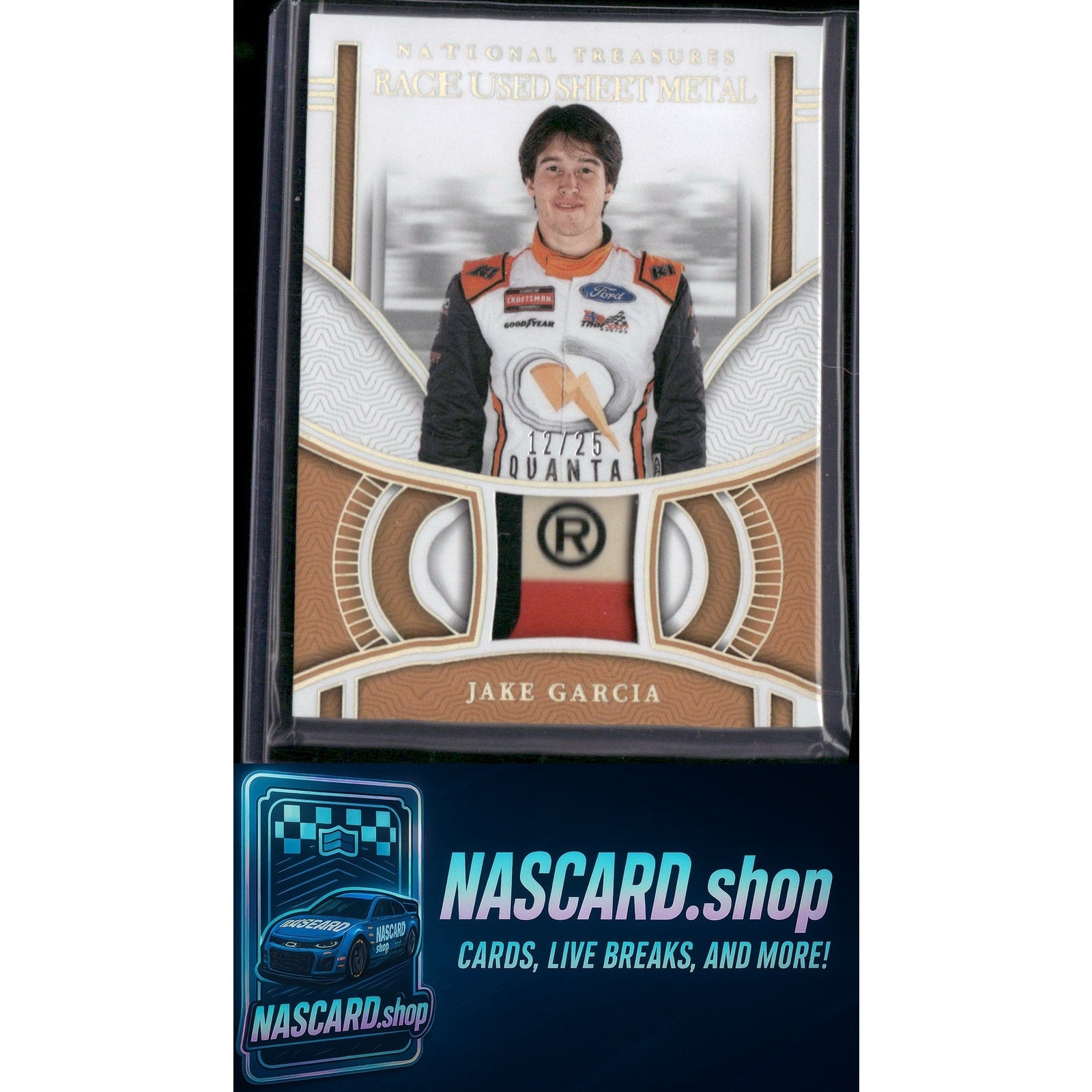 2024 National Treasures Jake Garcia Race Used Sheet Metal Holo Silver #/25 - Card Gorilla