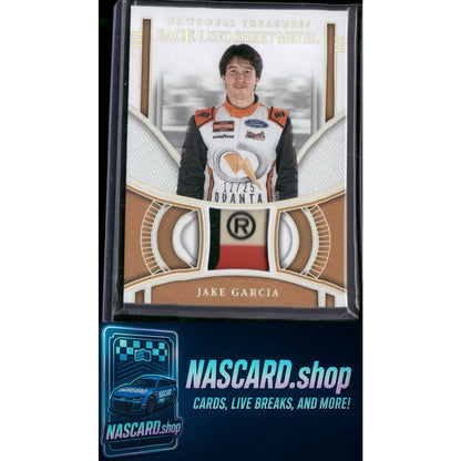 2024 National Treasures Jake Garcia Race Used Sheet Metal Holo Silver #/25 - Card Gorilla