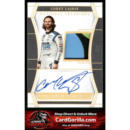 2023 Panini National Treasures Corey LaJoie Premium Patches Holo Gold #/5
