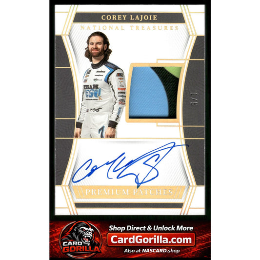 2023 Panini National Treasures Corey LaJoie Premium Patches Holo Gold #/5