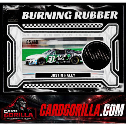 2024 Donruss #BRM-JH Justin Haley Burning Rubber Materials Gold #/10