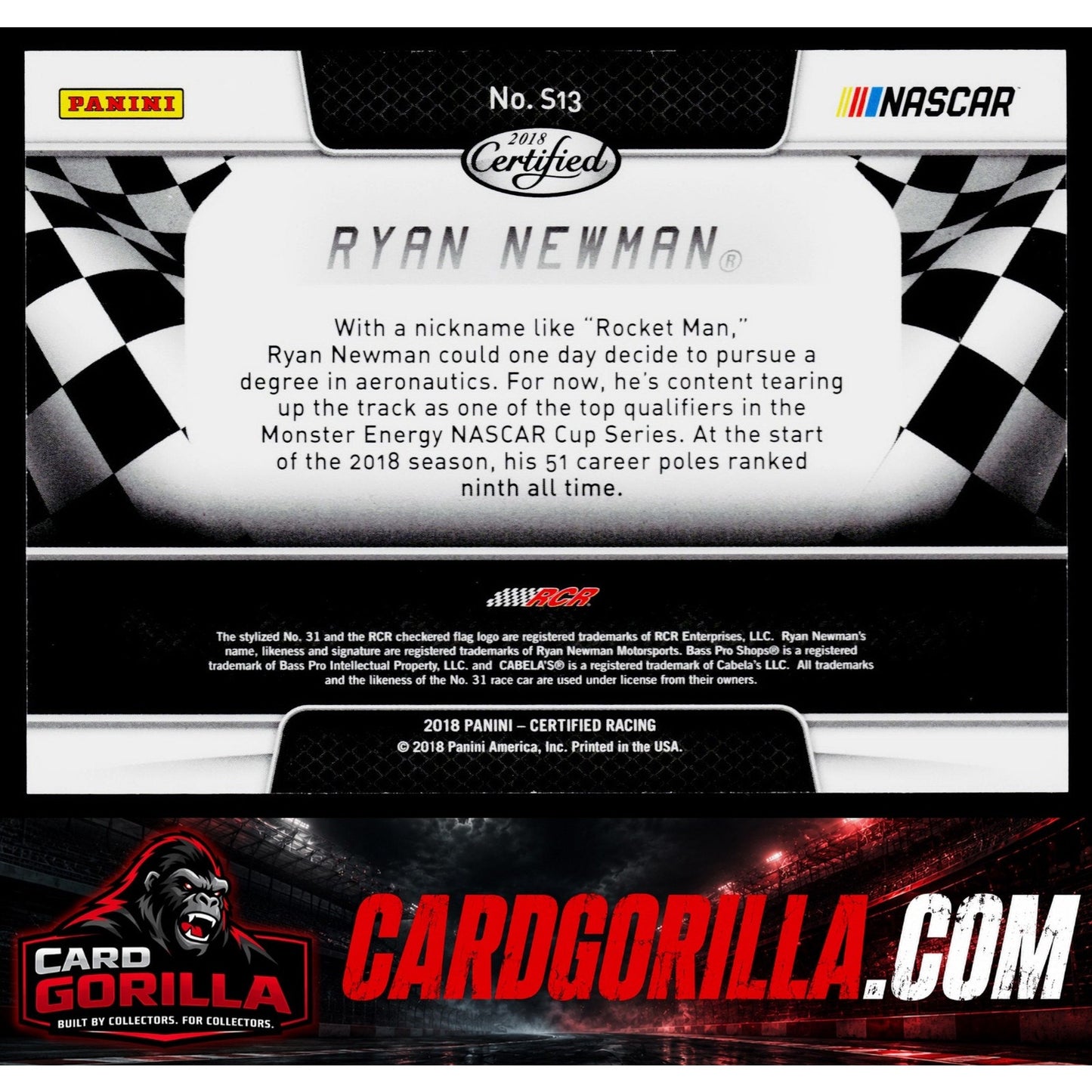 2018 Panini Certified #S13 Ryan Newman Skills Red #/149