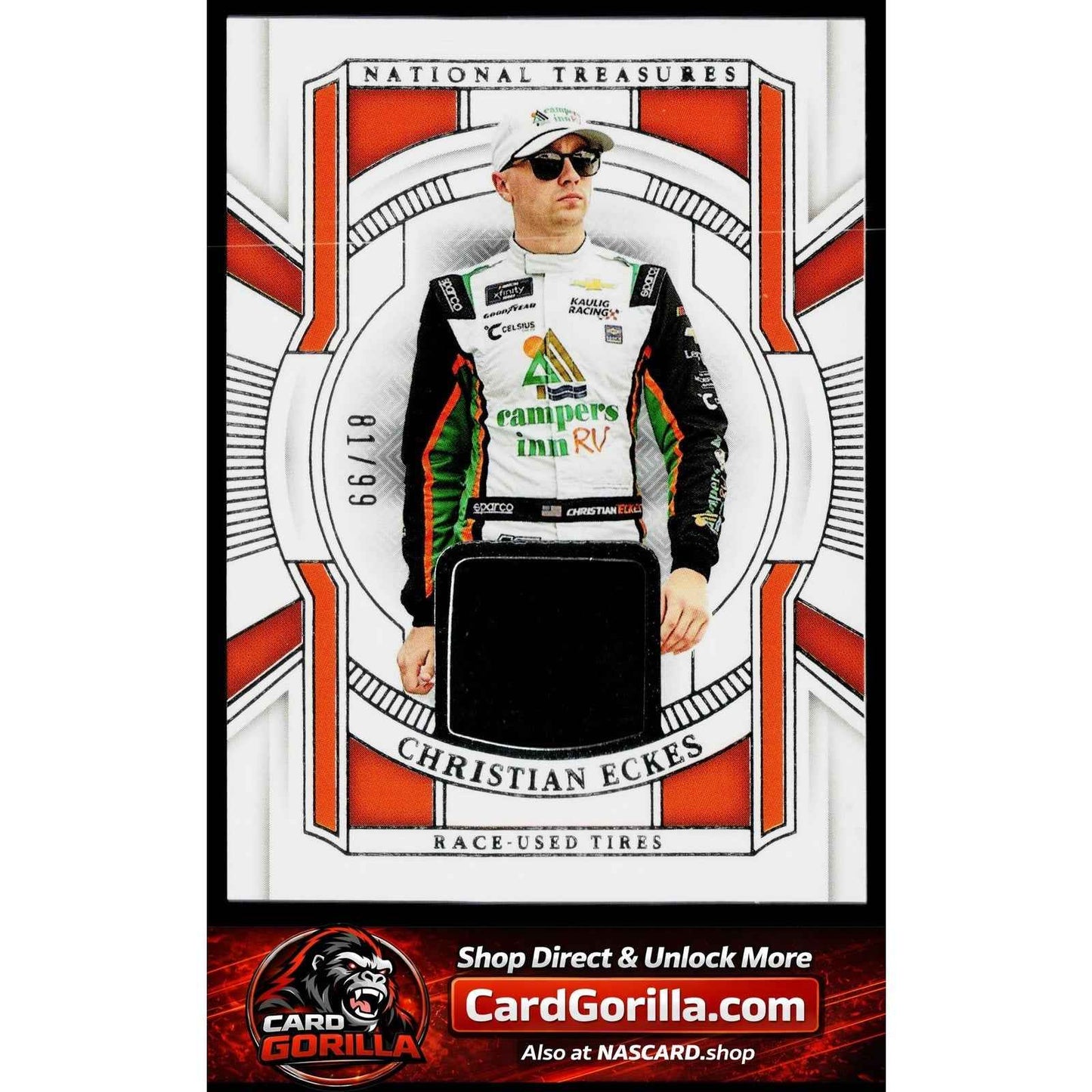 2025 Panini National Treasures #RUT-CES Christian Eckes Race Used Tires #/99