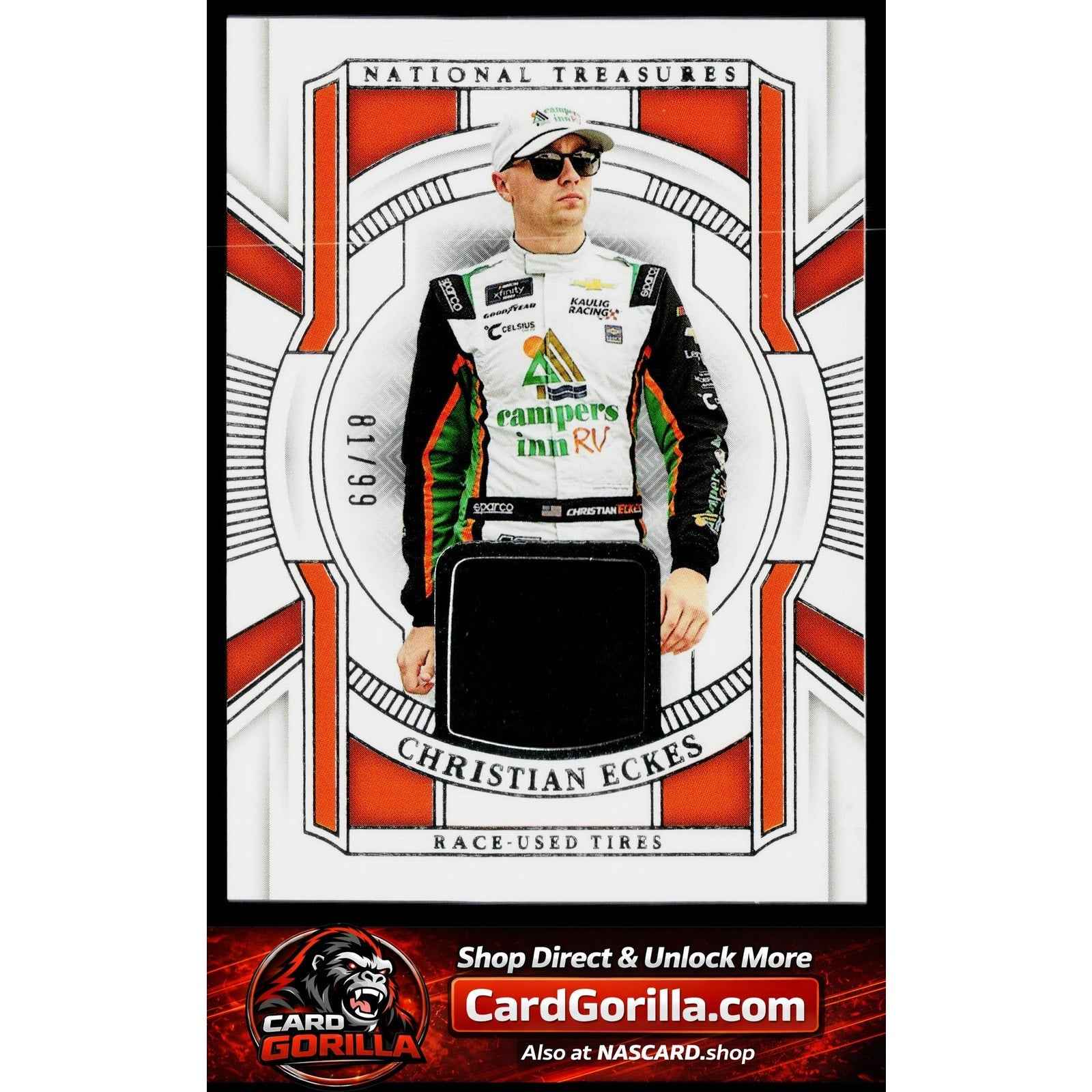 2025 Panini National Treasures #RUT-CES Christian Eckes Race Used Tires #/99