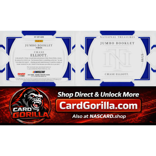 2025 Panini National Treasures Chase Elliott Jumbo Booklet Tire #/25