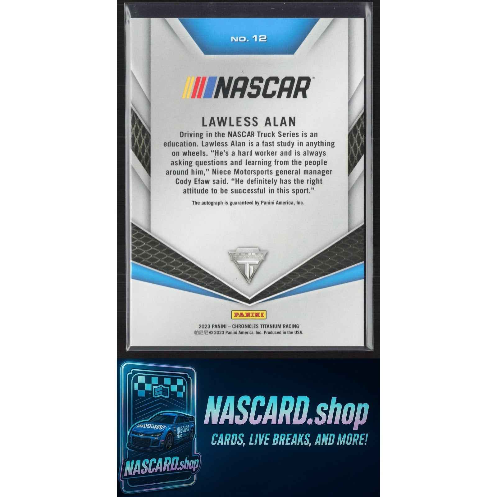 2023 Panini Chronicles #12 Lawless Alan Titanium Autographs