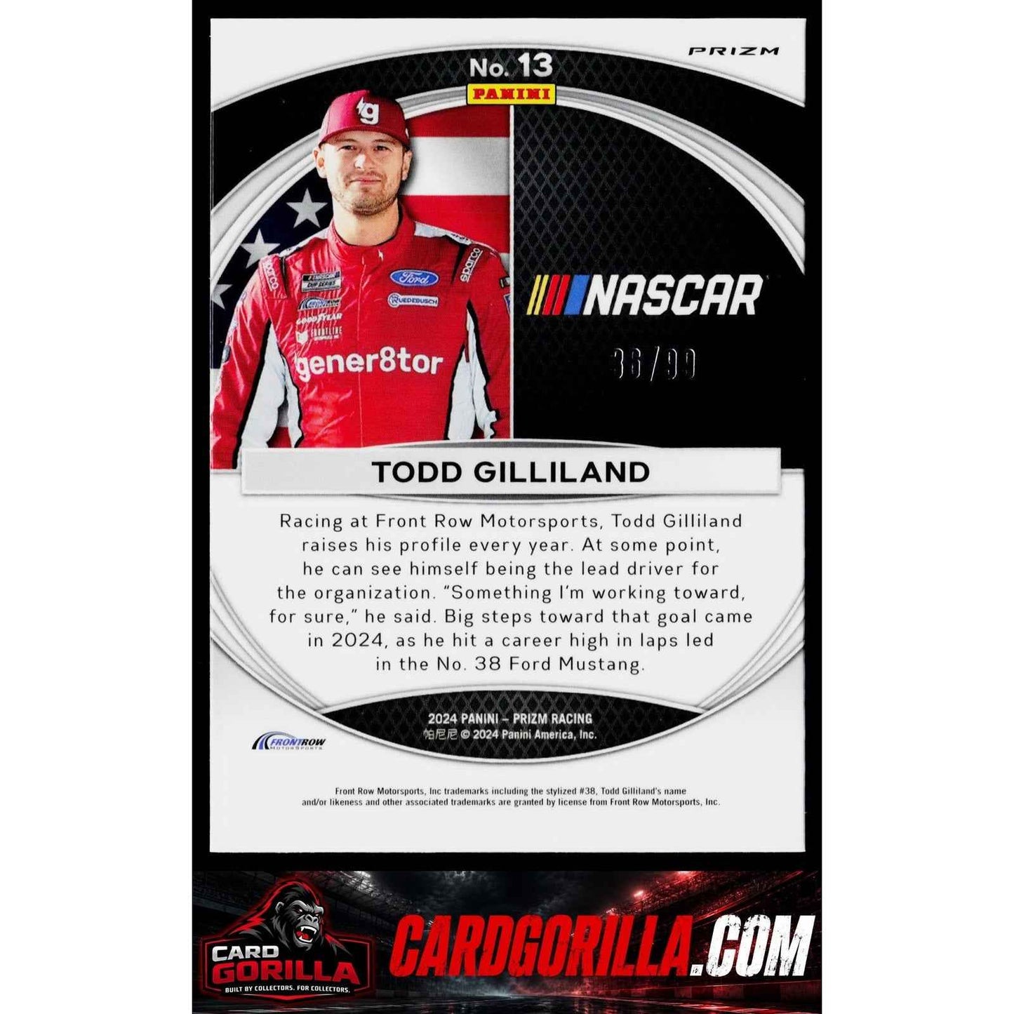 2024 Panini Prizm #13 Todd Gilliland National Pride Red #/99