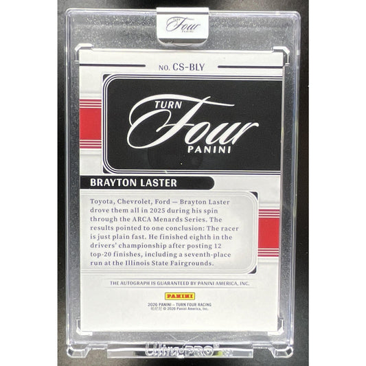 2026 Panini Turn Four Racing Brayton Laster Center Stage Signatures Blue /49 RC
