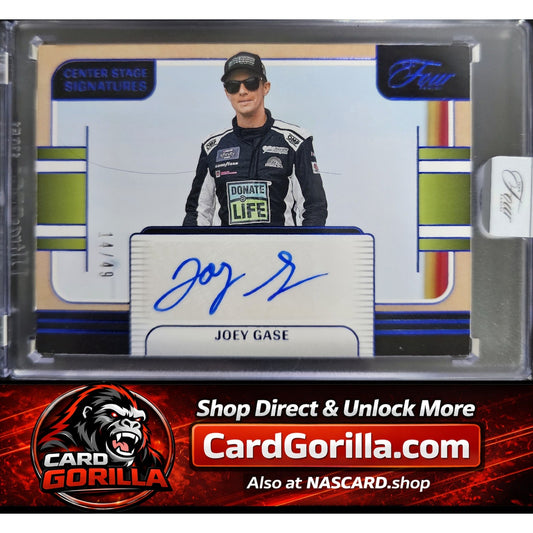 2025 Panini Turn Four #CSS-JGS Joey Gase Center Stage Signatures Blue #/49
