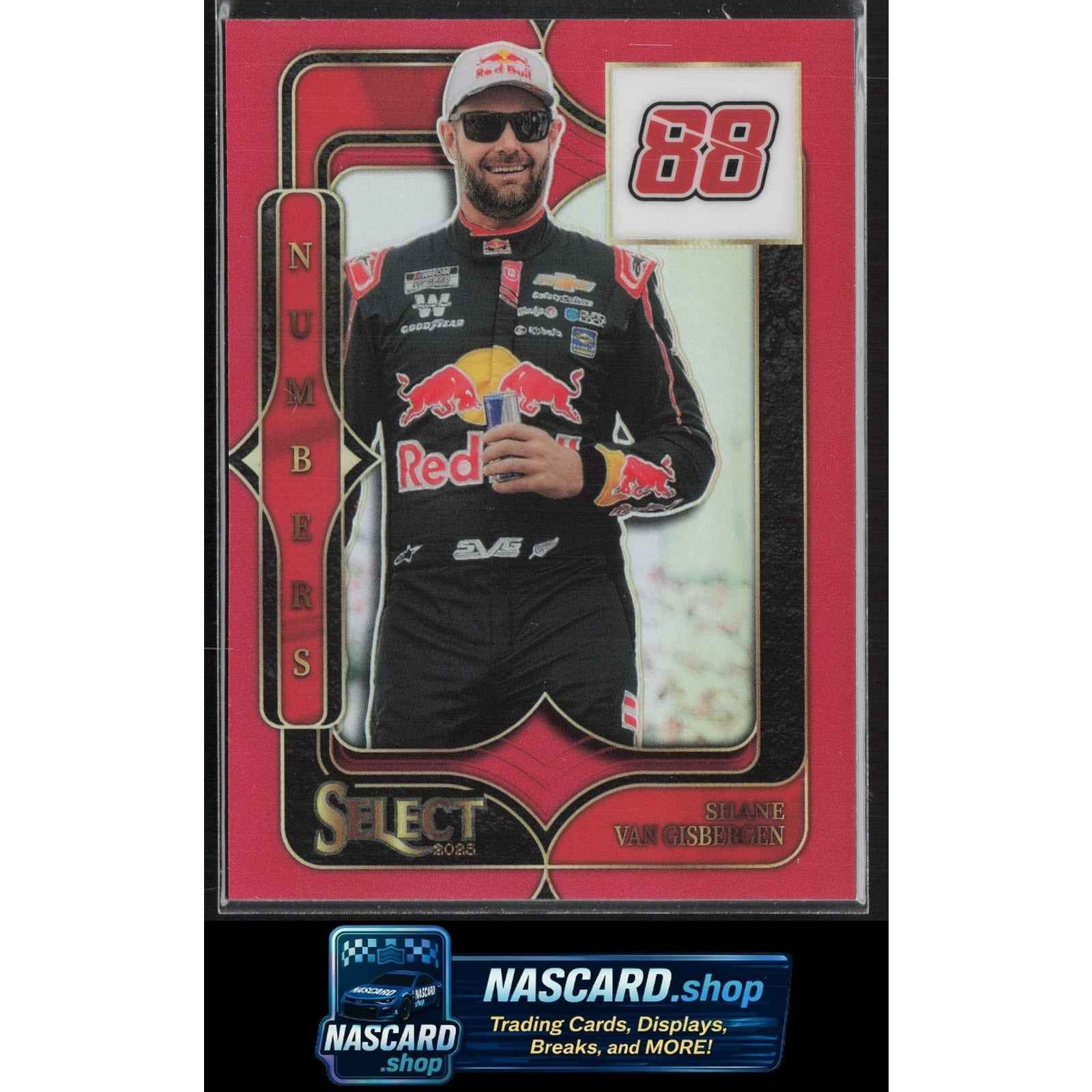 2025 Panini Select #12 Shane Van Gisbergen Select Numbers Red Prizms #/99