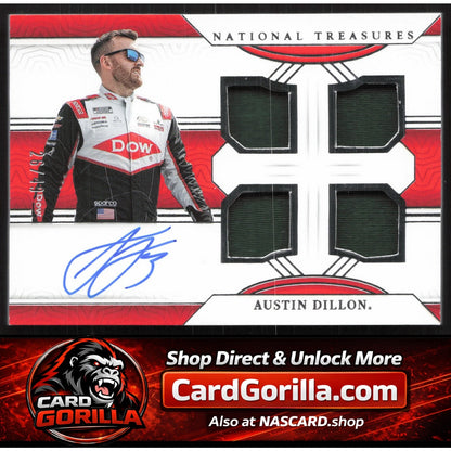 2024 Panini National Treasures #QRC-ADL Austin Dillon Quad Race Gear Graphs #/49