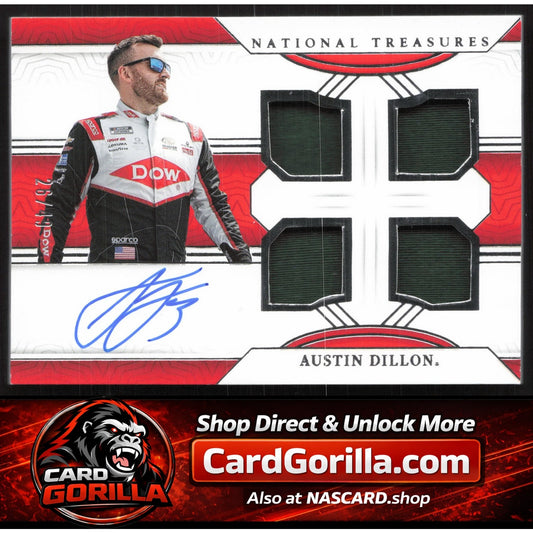 2024 Panini National Treasures #QRC-ADL Austin Dillon Quad Race Gear Graphs #/49