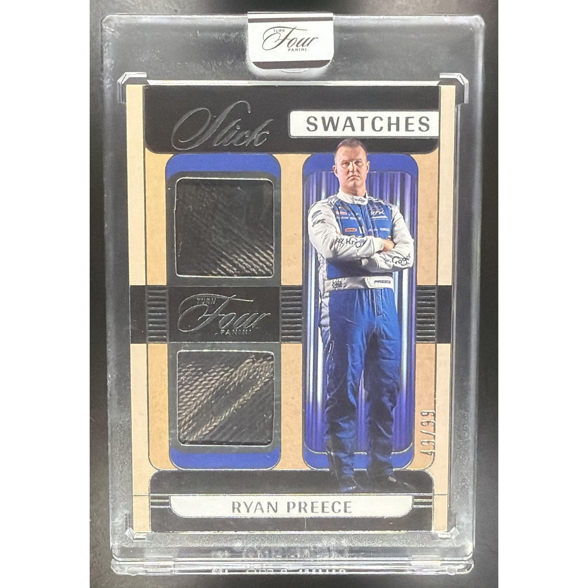 2026 Panini Turn Four Racing Ryan Preece #SL-RPR Slick Swatches 4/99 MEM