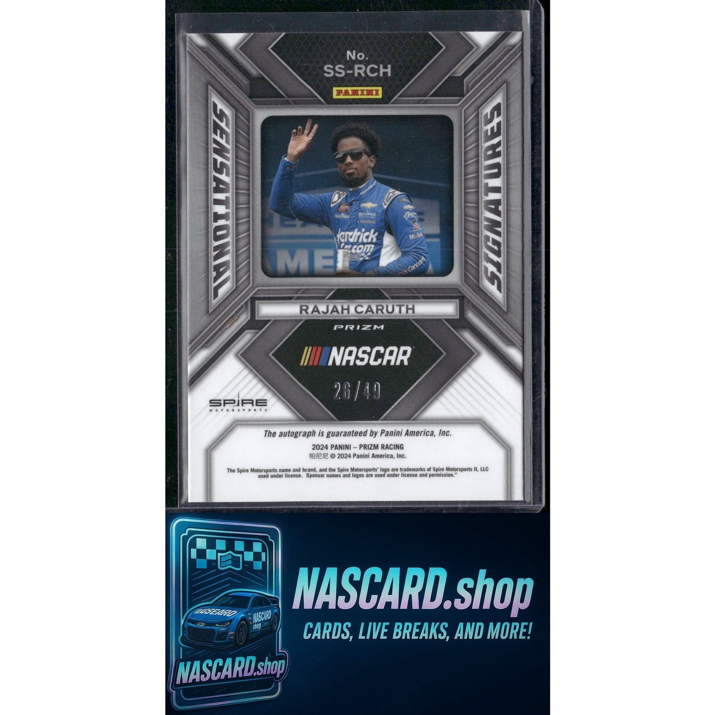 2024 Panini Prizm #SS-RCH Rajah Caruth Sensational Signatures Blue #/49 - Card Gorilla