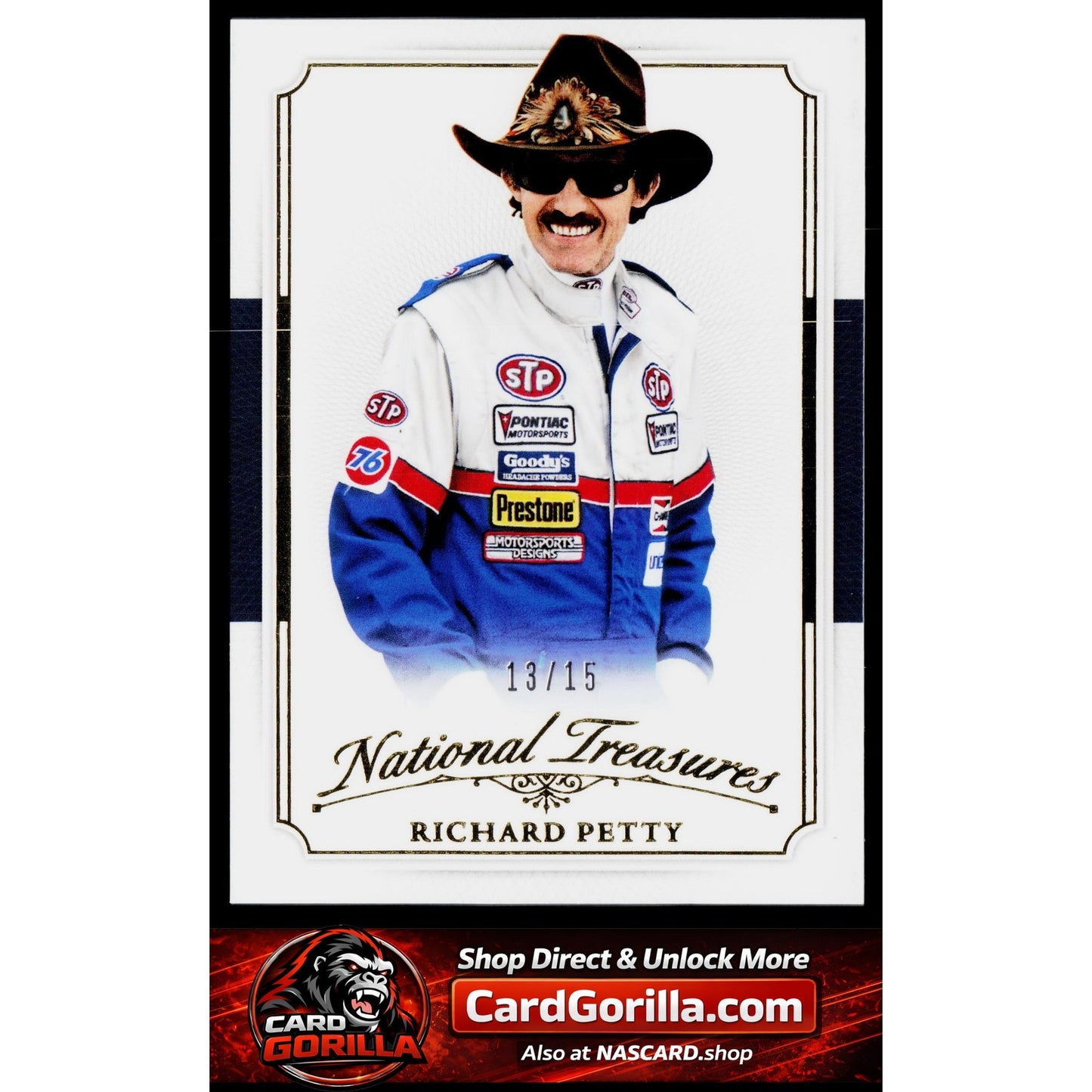 2025 Panini National Treasures #2 Richard Petty 2016 Throwback Gold #/15