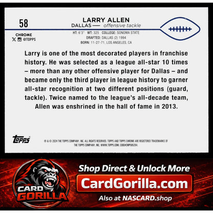 2024 Topps Chrome #58 Larry Allen Purple Refractor #/275