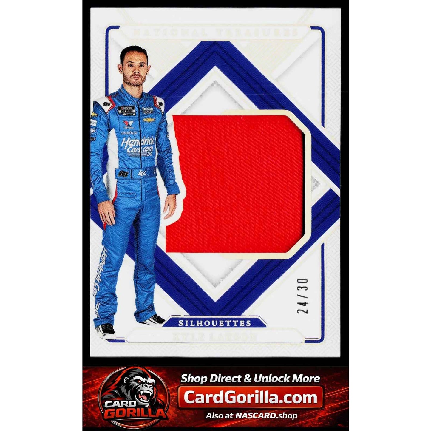 2025 Panini National Treasures #SIL-KLN Kyle Larson Silhouettes Holo Silver #/30