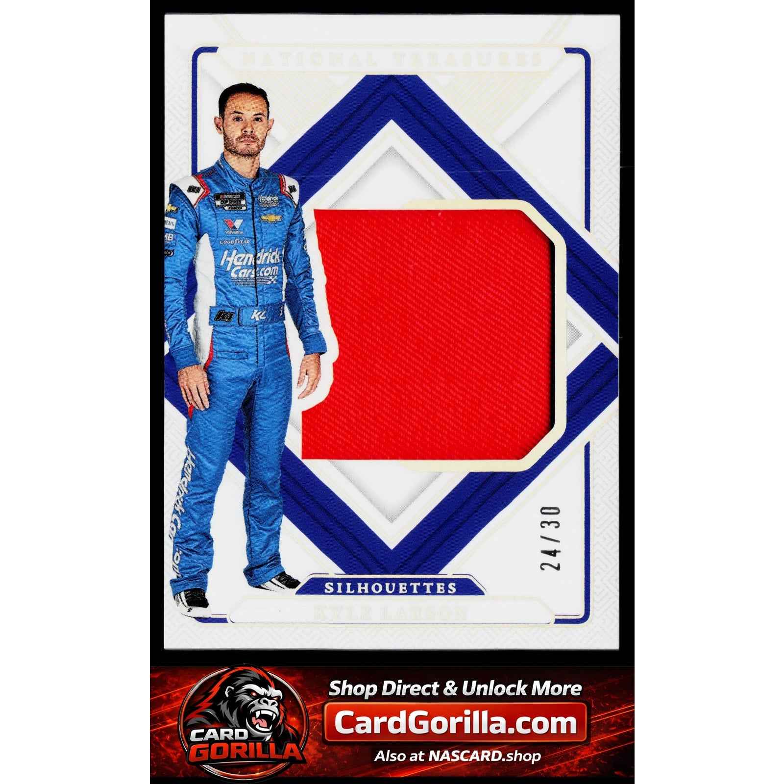 2025 Panini National Treasures #SIL-KLN Kyle Larson Silhouettes Holo Silver #/30