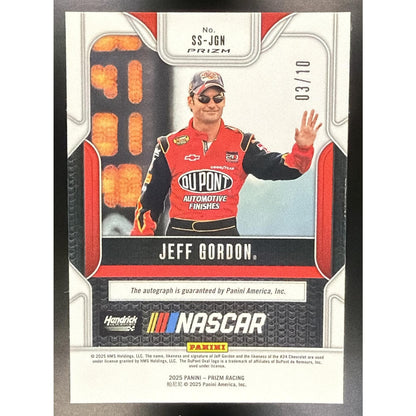 2025 Panini Prizm NASCAR Jeff Gordon #81 Sensational Signatures Gold Prizms /10