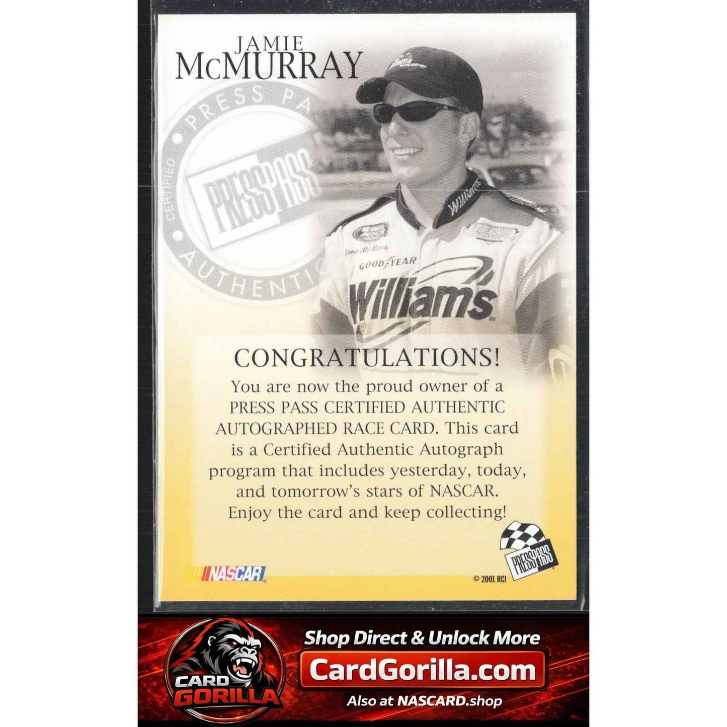 2002 Press Pass #NNO Jamie McMurray Autographs
