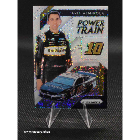 2019 Panini Prizm Power Train White Sparkle Prizm #87 Aric Almirola - NASCARD.shop