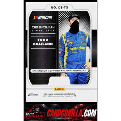 2021 Panini Chronicles #OS-TG Todd Gilliland Obsidian Signatures