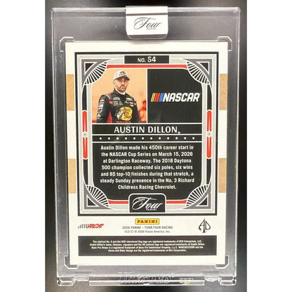 2026 Panini Turn Four Racing Austin Dillon #54 Holo Silver /49