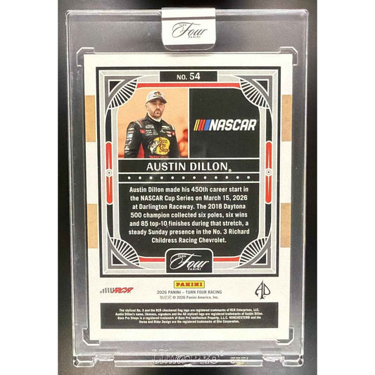 2026 Panini Turn Four Racing Austin Dillon #54 Holo Silver /49