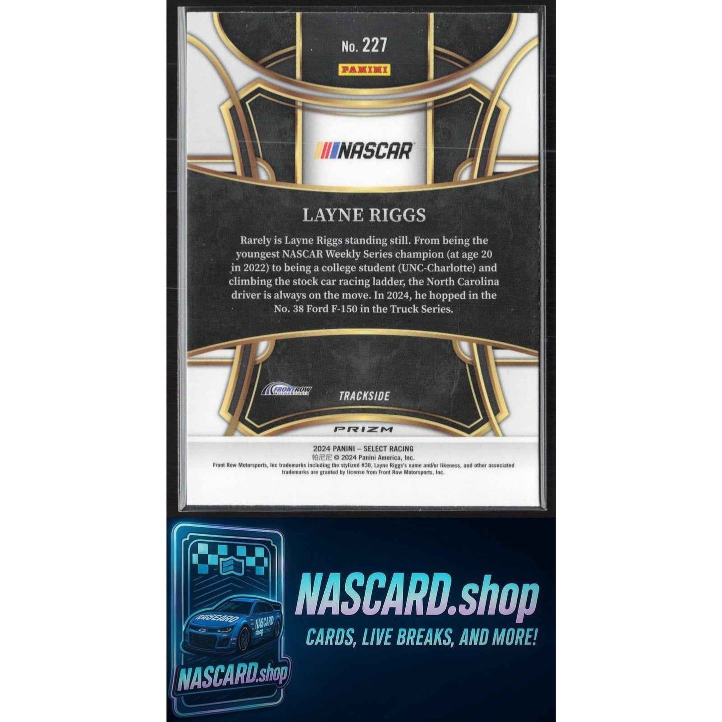2024 Panini Select #227 Layne Riggs Tiger Prizms RC