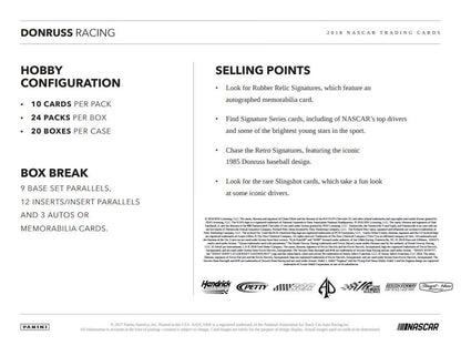 2018 Panini Donruss Racing NASCAR Hobby Box